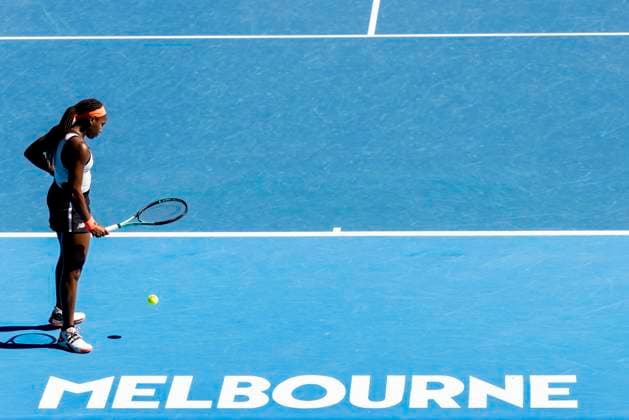 MELBOURNE, VIC - JANUARY 20: Coco Gauff of the United States of America in action during Round 3 of the 2023 Australian Open on January 20 2023, at Melbourne Park in Melbourne, Australia. (Photo by Jason Heidrich Icon Sportswire) TENNIS: JAN 20 Australian Open Icon230120111
