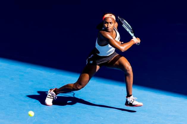MELBOURNE, VIC - JANUARY 20: Coco Gauff of the United States of America in action during Round 3 of the 2023 Australian Open on January 20 2023, at Melbourne Park in Melbourne, Australia. (Photo by Jason Heidrich Icon Sportswire) TENNIS: JAN 20 Australian Open Icon230120116