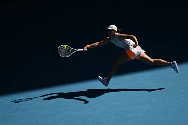 TENNIS AUSTRALIAN OPEN, Iga Swiatek of Poland in action during her match against Cristina Bucsa of Spain during the 2023 Australian Open tennis tournament at Melbourne Park in Melbourne, Friday, January 20, 2023. ( NO ARCHIVING, EDITORIAL USE ONLY, NO USE IN BOOKS WITHOUT CONSENT MELBOURNE VICTORIA AUSTRALIA  Copyright: xLUKASxCOCHx 20230120001754635835