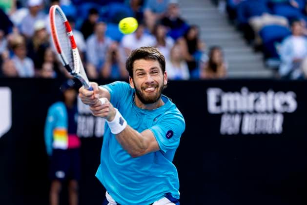 MELBOURNE, VIC - JANUARY 20: Cameron Norrie of the United Kingdom in action during Round 3 of the 2023 Australian Open on January 20 2023, at Melbourne Park in Melbourne, Australia. (Photo by Jason Heidrich Icon Sportswire) TENNIS: JAN 20 Australian Open Icon230120145