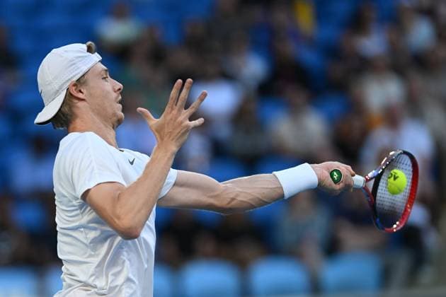 TENNIS AUSTRALIAN OPEN, Denis Shapovalov of Canada in action druing his match against Hubert Hurkacz of Poland during the 2023 Australian Open tennis tournament at Melbourne Park in Melbourne, Friday, January 20, 2023. ( NO ARCHIVING, EDITORIAL USE ONLY, NO USE IN BOOKS WITHOUT CONSENT MELBOURNE VICTORIA AUSTRALIA  Copyright: xJOELxCARRETTx 20230120001754664698