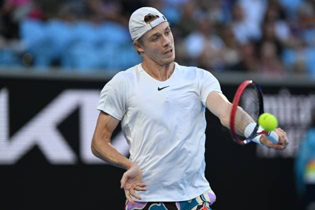 TENNIS AUSTRALIAN OPEN, Denis Shapovalov of Canada in action druing his match against Hubert Hurkacz of Poland during the 2023 Australian Open tennis tournament at Melbourne Park in Melbourne, Friday, January 20, 2023. ( NO ARCHIVING, EDITORIAL USE ONLY, NO USE IN BOOKS WITHOUT CONSENT MELBOURNE VICTORIA AUSTRALIA  Copyright: xJOELxCARRETTx 20230120001754664937
