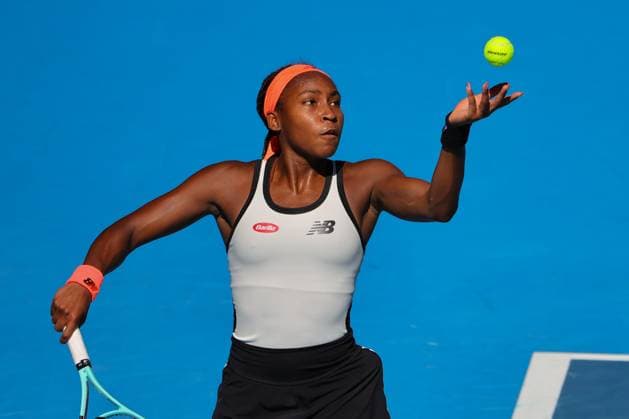 Coco Gauff of USA in action during round 3 match between Coco Gauff of USA and Bernarda Pera of USA Day 5 at the Australian Open Tennis 2023 at Rod Laver Arena, Melbourne, Australia on 20 January 2023. Copyright: xPeterxDovganx 34781203