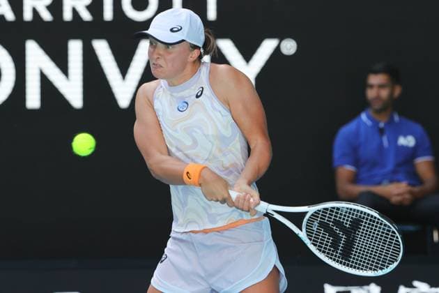 Iga Swiatek of Poland in action during round 3 match between Iga Swiatek of Poland and Cristina Bucsa of Spain Day 5 at the Australian Open Tennis 2023 at Margaret Court Arena, Melbourne, Australia on 20 January 2023. Copyright: xPeterxDovganx 34781223