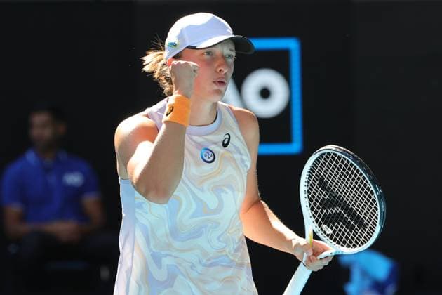 Iga Swiatek of Poland in action during round 3 match between Iga Swiatek of Poland and Cristina Bucsa of Spain Day 5 at the Australian Open Tennis 2023 at Margaret Court Arena, Melbourne, Australia on 20 January 2023. Copyright: xPeterxDovganx 34781225