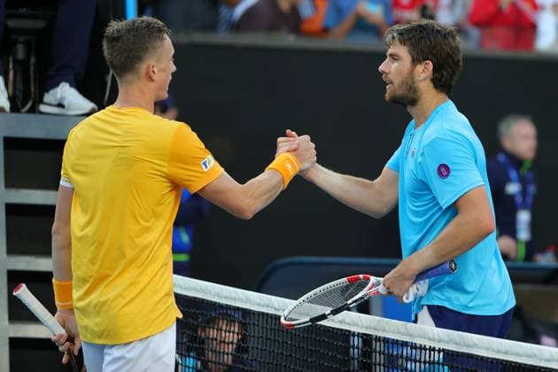 Jiri Lehecka of Czech Republic celebrates defeating Cameron Norrie of United Kingdom 6-7 6-3 3-6 6-1 6-4 during round 3 match between Cameron Norrie of United Kingdom and Jiri Lehecka of Czech Republic Day 5 at the Australian Open Tennis 2023 at KIA Arena, Melbourne, Australia on 20 January 2023. Copyright: xPeterxDovganx 34781266