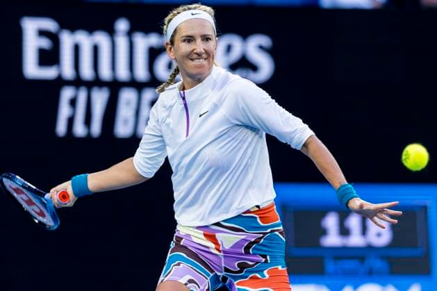 MELBOURNE, VIC - JANUARY 20: Victoria Azarenka of Belarus in action during Round 3 of the 2023 Australian Open on January 20 2023, at Melbourne Park in Melbourne, Australia. (Photo by Jason Heidrich Icon Sportswire) TENNIS: JAN 20 Australian Open Icon230120168