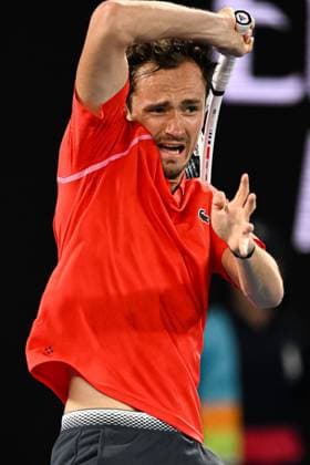 Mandatory Credit: Photo by James Gourley Shutterstock (13716911gc) Daniil Medvedev in action during his third round match Australian Open, Day Five, Tennis, Melbourne Park, Melbourne, Australia - 20 Jan 2023 Australian Open, Day Five, Tennis, Melbourne Park, Melbourne, Australia - 20 Jan 2023 Copyright: xJamesxGourley Shutterstockx 13716911gc