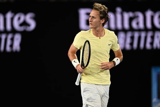 Sport Bilder des Tages Mandatory Credit: Photo by James Gourley Shutterstock (13716911fu) Sebastian Korda reacts during his third round match Australian Open, Day Five, Tennis, Melbourne Park, Melbourne, Australia - 20 Jan 2023 Australian Open, Day Five, Tennis, Melbourne Park, Melbourne, Australia - 20 Jan 2023 Copyright: xJamesxGourley Shutterstockx 13716911fu