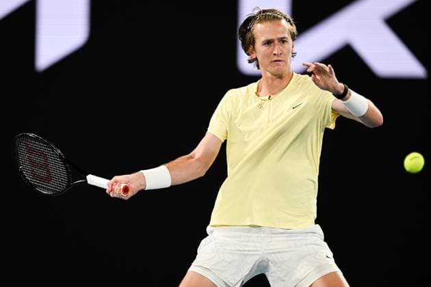 Mandatory Credit: Photo by James Gourley Shutterstock (13716911fl) Sebastian Korda in action during his third round match Australian Open, Day Five, Tennis, Melbourne Park, Melbourne, Australia - 20 Jan 2023 Australian Open, Day Five, Tennis, Melbourne Park, Melbourne, Australia - 20 Jan 2023 Copyright: xJamesxGourley Shutterstockx 13716911fl