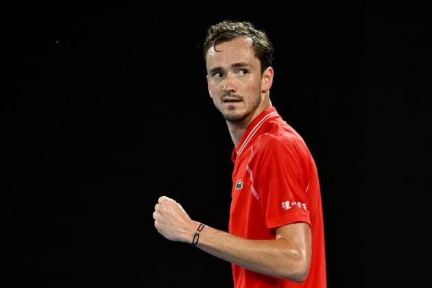 TENNIS AUSTRALIAN OPEN, Daniil Medvedev reacts during his match against Sebastian Korda of the USA during the 2023 Australian Open tennis tournament at Melbourne Park in Melbourne, Friday, January 20, 2023. ( NO ARCHIVING, EDITORIAL USE ONLY, NO USE IN BOOKS WITHOUT CONSENT MELBOURNE VICTORIA AUSTRALIA  Copyright: xJOELxCARRETTx 20230120001754727358