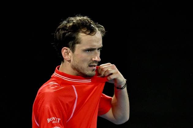TENNIS AUSTRALIAN OPEN, Daniil Medvedev during his match against Sebastian Korda of the USA during the 2023 Australian Open tennis tournament at Melbourne Park in Melbourne, Friday, January 20, 2023. ( NO ARCHIVING, EDITORIAL USE ONLY, NO USE IN BOOKS WITHOUT CONSENT MELBOURNE VICTORIA AUSTRALIA  Copyright: xJOELxCARRETTx 20230121001754752141