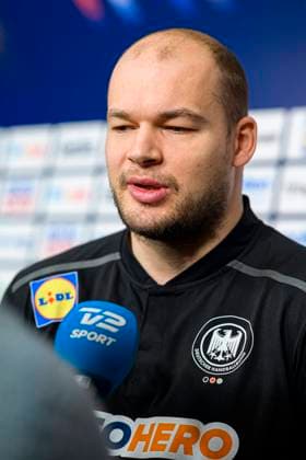 Katowice, 20 January 2023 Handball IHF World Championship, Main Round, Germany Press Conference Media Day Paul Drux Germany Katowice Spodek Arena Poland
