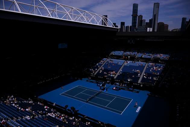 TENNIS AUSTRALIAN OPEN, A general view of Rod Laver Arena during the match between Varvara Gracheva of Russia and Karolina Plskova of Czech Republic during the 2023 Australian Open tennis tournament at Melbourne Park in Melbourne, Saturday, January 21, 2023. ( NO ARCHIVING, EDITORIAL USE ONLY, NO USE IN BOOKS WITHOUT CONSENT MELBOURNE VICTORIA AUSTRALIA  Copyright: xJAMESxROSSx 20230121001754940040
