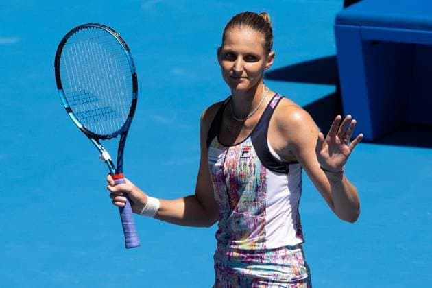 Karolina Pliskova of Czech Republic celebrates defeating Varvara Gracheva 6-4 6-2 during round 3 match between Karolina Pliskova of Czech Republic and Varvara Gracheva, Day 6 at the Australian Open Tennis 2023 at Rod Laver Arena, Melbourne, Australia on 21 January 2023. Copyright: xPeterxDovganx 34781338