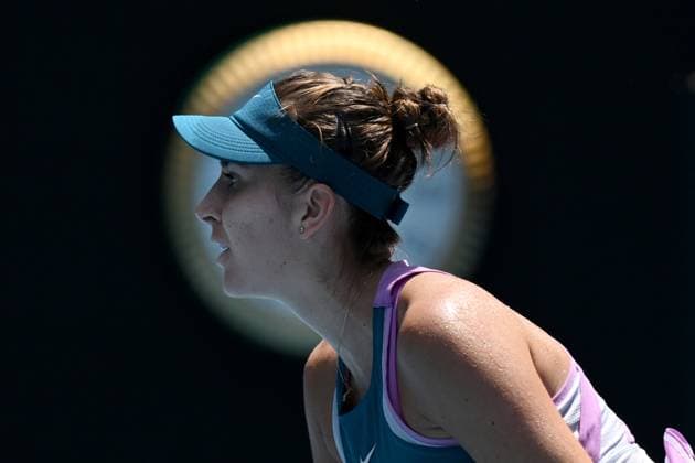 TENNIS AUSTRALIAN OPEN, Belinda Bencic of Switzerland in action during her match against Camila Giorgi of Italy during the 2023 Australian Open tennis tournament at Melbourne Park in Melbourne, Friday, January 1, 2021. ( NO ARCHIVING, EDITORIAL USE ONLY, NO USE IN BOOKS WITHOUT CONSENT MELBOURNE VICTORIA AUSTRALIA  Copyright: xLUKASxCOCHx 20230121001754965143