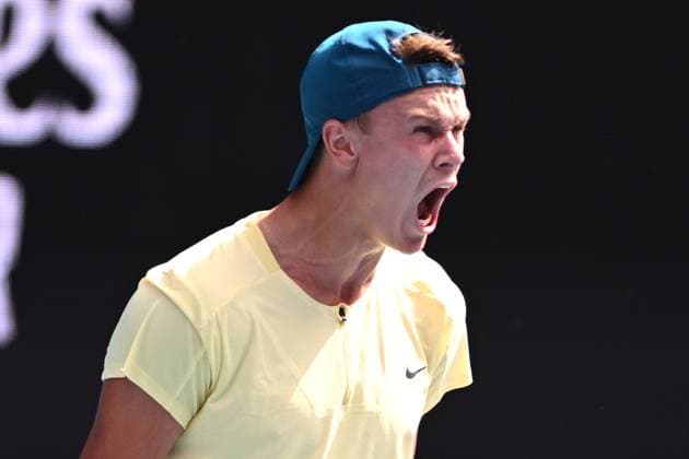 TENNIS AUSTRALIAN OPEN, Holger Rune of Switzerland wins his match against Ugo Humbert of France during the 2023 Australian Open tennis tournament at Melbourne Park in Melbourne, Wednesday, May 1, 2019. ( NO ARCHIVING, EDITORIAL USE ONLY, NO USE IN BOOKS WITHOUT CONSENT MELBOURNE VICTORIA AUSTRALIA  Copyright: xJAMESxROSSx 20230121001754987070