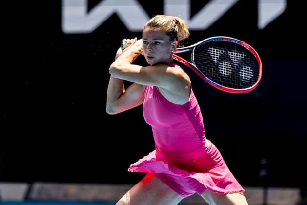 MELBOURNE, VIC - JANUARY 21: Camila Giorgi of Italy in action during Round 3 of the 2023 Australian Open on January 21 2023, at Melbourne Park in Melbourne, Australia. (Photo by Jason Heidrich Icon Sportswire) TENNIS: JAN 21 Australian Open Icon230121056