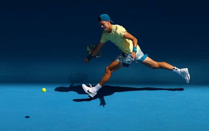 Mandatory Credit: Photo by Ella Ling Shutterstock (13728748k) Holger Rune of Denmark in action Australian Open, Day Six, Tennis, Melbourne Park, Melbourne, Australia - 21 Jan 2023 Australian Open, Day Six, Tennis, Melbourne Park, Melbourne, Australia - 21 Jan 2023 Copyright: xEllaxLing Shutterstockx 13728748k