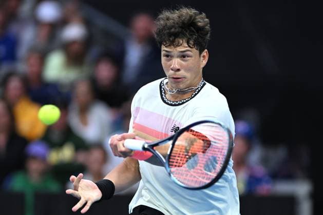 TENNIS AUSTRALIAN OPEN, Alexei Popyrin of Australia in action during his match against Ben Shelton of the United States during the 2023 Australian Open tennis tournament at Melbourne Park in Melbourne, Wednesday, May 1, 2019. ( NO ARCHIVING, EDITORIAL USE ONLY, NO USE IN BOOKS WITHOUT CONSENT MELBOURNE VICTORIA AUSTRALIA  Copyright: xJAMESxROSSx 20230121001755021337