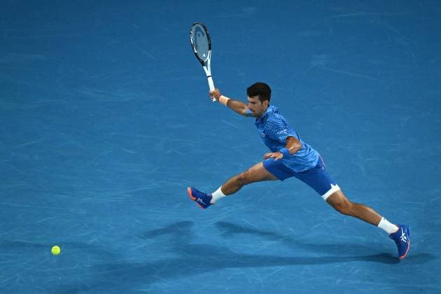TENNIS AUSTRALIAN OPEN, Novak Djokovic of Serbia in action during his match against Grigor Dimitrov of Bulgaria during the 2023 Australian Open tennis tournament at Melbourne Park in Melbourne, Friday, January 1, 2021. ( NO ARCHIVING, EDITORIAL USE ONLY, NO USE IN BOOKS WITHOUT CONSENT MELBOURNE VICTORIA AUSTRALIA  Copyright: xLUKASxCOCHx 20230121001755029564