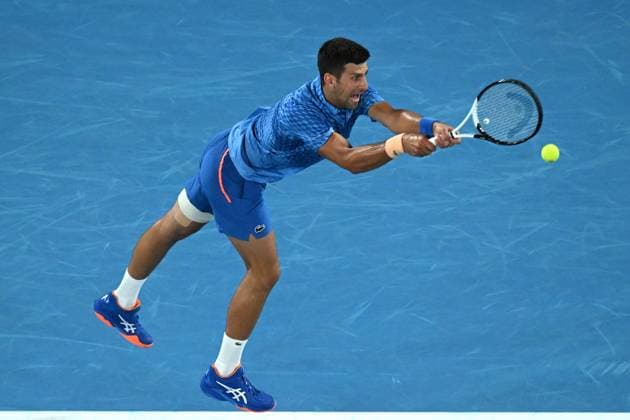 TENNIS AUSTRALIAN OPEN, Novak Djokovic of Serbia in action during his match against Grigor Dimitrov of Bulgaria during the 2023 Australian Open tennis tournament at Melbourne Park in Melbourne, Friday, January 1, 2021. ( NO ARCHIVING, EDITORIAL USE ONLY, NO USE IN BOOKS WITHOUT CONSENT MELBOURNE VICTORIA AUSTRALIA  Copyright: xLUKASxCOCHx 20230121001755030563