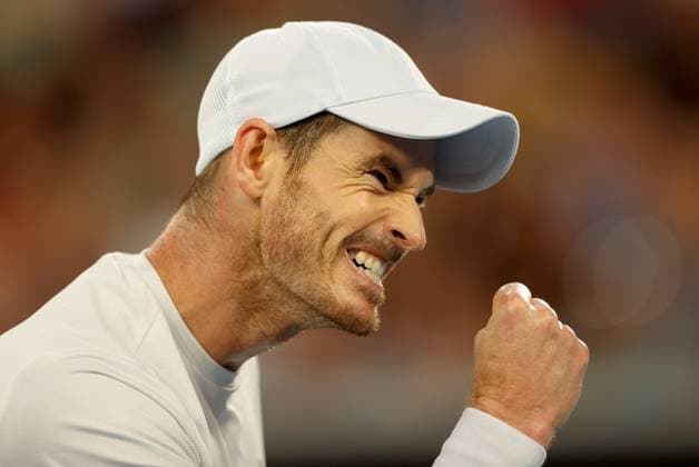 Mandatory Credit: Photo by Ella Ling Shutterstock (13728748ce) Andy Murray of GBR celebrates Australian Open, Day Six, Tennis, Melbourne Park, Melbourne, Australia - 21 Jan 2023 Australian Open, Day Six, Tennis, Melbourne Park, Melbourne, Australia - 21 Jan 2023 Copyright: xEllaxLing Shutterstockx 13728748ce