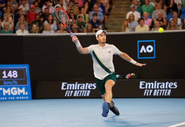 Mandatory Credit: Photo by Ella Ling Shutterstock (13728748dc) Andy Murray of GBR in action Australian Open, Day Six, Tennis, Melbourne Park, Melbourne, Australia - 21 Jan 2023 Australian Open, Day Six, Tennis, Melbourne Park, Melbourne, Australia - 21 Jan 2023 Copyright: xEllaxLing Shutterstockx 13728748dc