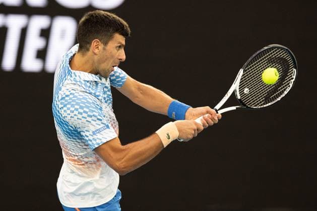 Novak Djokovic of Serbia in action during the round 3 match between Novak Djokovic of Serbia and Grigor Dimitrov of Bulgaria, Day 6 at the Australian Open Tennis 2023 at Rod Laver Arena, Melbourne, Australia on 21 January 2023. Copyright: xPeterxDovganx 34781466