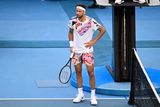 Mandatory Credit: Photo by James Gourley Shutterstock (13728737fo) Grigor Dimitrov in action during his third round match Australian Open, Day Six, Tennis, Melbourne Park, Melbourne, Australia - 21 Jan 2023 Australian Open, Day Six, Tennis, Melbourne Park, Melbourne, Australia - 21 Jan 2023 Copyright: xJamesxGourley Shutterstockx 13728737fo