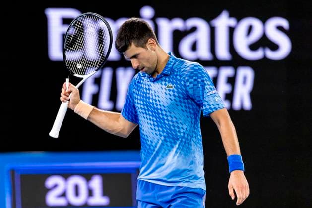 MELBOURNE, VIC - JANUARY 21: Novak Djokovic of Serbia celebrates during Round 3 of the 2023 Australian Open on January 21 2023, at Melbourne Park in Melbourne, Australia. (Photo by Jason Heidrich Icon Sportswire) TENNIS: JAN 21 Australian Open Icon230121177