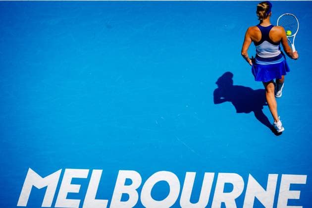 Elise Mertens WTA, Tennis Damen 32) pictured during a women s singles third round match between Belgian Mertens (WTA 27) and Belarus Sabalenka (WTA 5) at the Australian Open tennis Grand Slam, Saturday 21 January 2023 in Melbourne Park, Melbourne, Australia. PATRICKxHAMILTON  x58589185x