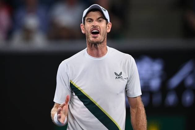 TENNIS AUSTRALIAN OPEN, Andy Murray Of Great Britain reacts during his match against Roberto Bautista Agut of Spain during the 2023 Australian Open tennis tournament at Melbourne Park in Melbourne, Saturday, January 21, 2023. ( NO ARCHIVING, EDITORIAL USE ONLY, NO USE IN BOOKS WITHOUT CONSENT MELBOURNE VICTORIA AUSTRALIA  Copyright: xJOELxCARRETTx 20230121001755047350