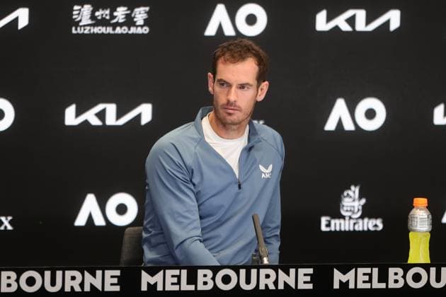 Andy Murray of Great Britain interviewed in the Media Centre after his loss to Roberto Bautista Agut of Spain 6-1 6-7 6-3 6-4 in the round 3 match, Day 6 at the Australian Open Tennis 2023 at Margaret Court Arena, Melbourne, Australia on 21 January 2023. Copyright: xPeterxDovganx 34781515