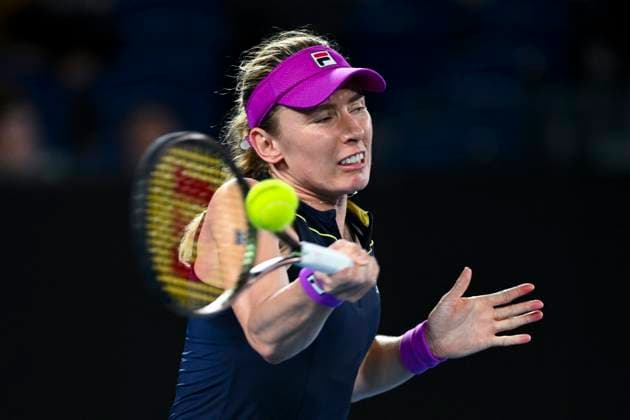 TENNIS AUSTRALIAN OPEN, Ekaterina Alexandrova of Russia in action during her match against Magda Linette of Poland during the 2023 Australian Open tennis tournament at Melbourne Park in Melbourne, Saturday, January 21, 2023. ( NO ARCHIVING, EDITORIAL USE ONLY, NO USE IN BOOKS WITHOUT CONSENT MELBOURNE VICTORIA AUSTRALIA  Copyright: xLUKASxCOCHx 20230122001755093675
