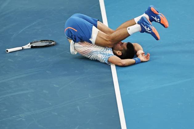 Novak Djokovic, SRB, during third round of 2023 Australian Open in Melbourne, 21 01 2023