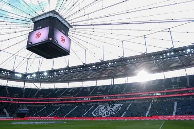 View into the stadium before the match, Eintracht Frankfurt vs FC Schalke 04, Football, 1 Bundesliga, Matchday 16, Season 2022 2023, 21 01 2023, DFL REGULATES PROHIBIT ANY USE OF PHOTOGRAPHS AS IMAGE SEQUENCES AND OR QUASI VIDEO Eintracht Frankfurt vs Schalke 04, Football, 1 Bundesliga, Matchday 16, Season 2022 2023, 21 01 2023 Frankfurt am Main, Germany Copyright: xEibner-Pressefotox xMichaelxBermx EP_EER