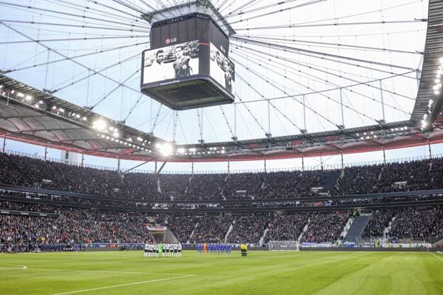 21 01 2023, football, season 2022 2023, 1 Bundesliga, 16 matchday, Eintracht Frankfurt FC Schalke 04, minute of silence for the late Pele Frankfurt Deutsche Bank Park Hesse Germany xRHR PHOTO TRx Copyright: RHR-FOTOx RHR-FOTO TR