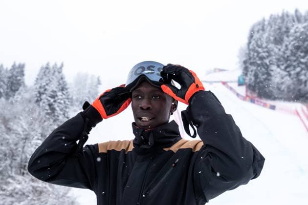 Alpine skiing, WC Kitzbühel, TikTok star Khaby Lame and model Jordan Barrett at the Kitz Charity Trophy