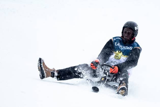 ALPINE SKIING - FIS WC Kitzbuehel KITZBUEHEL,AUSTRIA,21.JAN.23 - ALPINE SKIING - FIS World Cup, Hahnenkamm-race, side event, Kitz Charity Trophy. Image shows Lame Khaby (Boss 1).  GEPAxpictures xMaticxKlansek