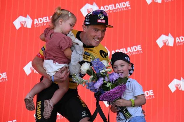 22-01-2023 Tour Down Under; Tappa 05 Unley - Mont Lofty; 2023, Jumbo - Visma; Dennis, Rohan; Figli Dennis Rohan; Mont Lofty; 