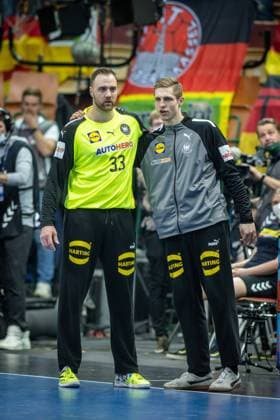Handball Katowice 21 01 2023 World Championship Handball World Championship Men Main Round Netherlands NED Germany GER Andreas Wolff Germany, TW, No 33 Joel Birlehm Germany, TW, No 41