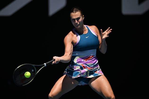 Mandatory Credit: Photo by James Gourley Shutterstock (13729780af) Aryna Sabalenka in action during her fourth round match Australian Open, Day Eight, Tennis, Melbourne Park, Melbourne, Australia - 23 Jan 2023 Australian Open, Day Eight, Tennis, Melbourne Park, Melbourne, Australia - 23 Jan 2023 Copyright: xJamesxGourley Shutterstockx 13729780af