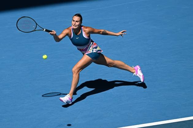 Mandatory Credit: Photo by James Gourley Shutterstock (13729780q) Aryna Sabalenka in action during her fourth round match Australian Open, Day Eight, Tennis, Melbourne Park, Melbourne, Australia - 23 Jan 2023 Australian Open, Day Eight, Tennis, Melbourne Park, Melbourne, Australia - 23 Jan 2023 Copyright: xJamesxGourley Shutterstockx 13729780q