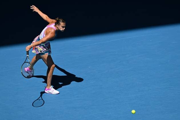 Mandatory Credit: Photo by James Gourley Shutterstock (13729780n) Aryna Sabalenka in action during her fourth round match Australian Open, Day Eight, Tennis, Melbourne Park, Melbourne, Australia - 23 Jan 2023 Australian Open, Day Eight, Tennis, Melbourne Park, Melbourne, Australia - 23 Jan 2023 Copyright: xJamesxGourley Shutterstockx 13729780n