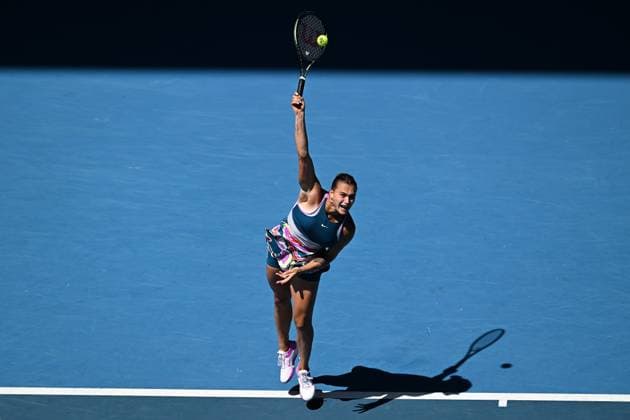 Mandatory Credit: Photo by James Gourley Shutterstock (13729780b) Aryna Sabalenka in action during her fourth round match Australian Open, Day Eight, Tennis, Melbourne Park, Melbourne, Australia - 23 Jan 2023 Australian Open, Day Eight, Tennis, Melbourne Park, Melbourne, Australia - 23 Jan 2023 Copyright: xJamesxGourley Shutterstockx 13729780b