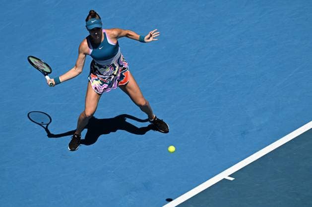 Mandatory Credit: Photo by James Gourley Shutterstock (13729780bo) Belinda Bencic in action during her fourth round match Australian Open, Day Eight, Tennis, Melbourne Park, Melbourne, Australia - 23 Jan 2023 Australian Open, Day Eight, Tennis, Melbourne Park, Melbourne, Australia - 23 Jan 2023 Copyright: xJamesxGourley Shutterstockx 13729780bo
