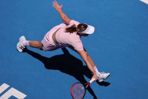 Donna Vekic of Croatia in action during round 4 match between Donna Vekic of Croatia and Linda Fruhvirtova of Czech Republic Day 8 at the Australian Open Tennis 2023 at Margaret Court Arena, Melbourne, Australia on 23 January 2023. Copyright: xPeterxDovganx 34781758