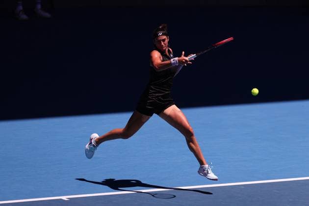 Caroline Garcia of France in action during round 4 match between Caroline Garcia of France and Magda Linette of Poland Day 8 at the Australian Open Tennis 2023 at Rod Laver Arena, Melbourne, Australia on 23 January 2023. Copyright: xPeterxDovganx 34781776