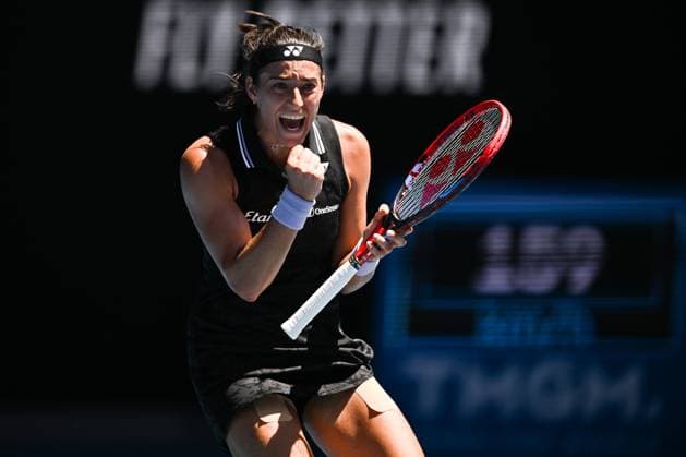 Mandatory Credit: Photo by James Gourley Shutterstock (13729780dl) Caroline Garcia celebrates during her fourth round match Australian Open, Day Eight, Tennis, Melbourne Park, Melbourne, Australia - 23 Jan 2023 Australian Open, Day Eight, Tennis, Melbourne Park, Melbourne, Australia - 23 Jan 2023 Copyright: xJamesxGourley Shutterstockx 13729780dl